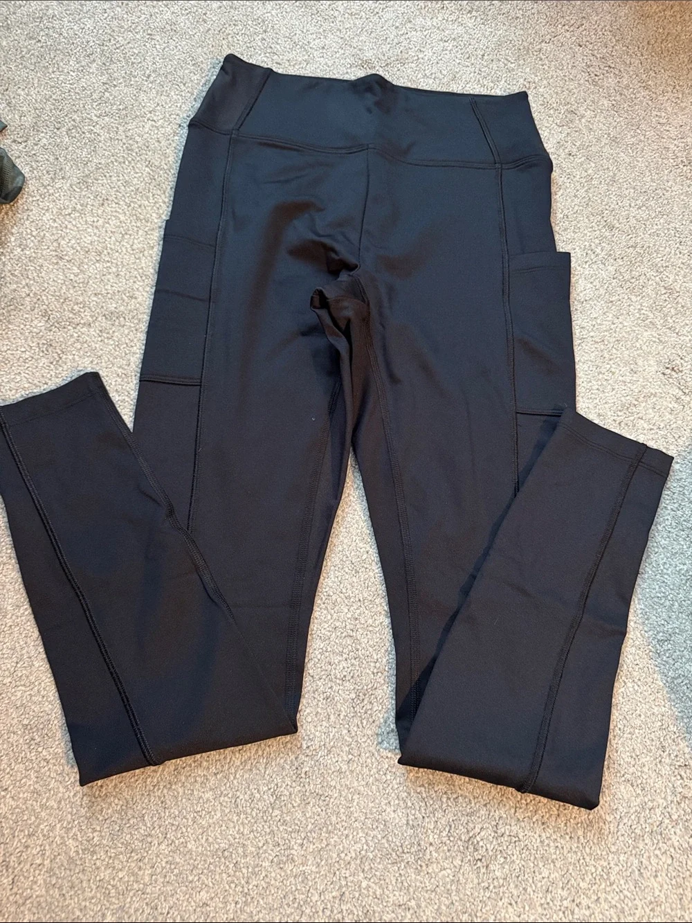 PINK Victoria's Secret Black High-Rise Leggings with Side Pockets